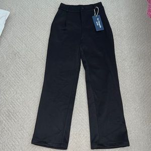 La Chapelle black wide leg trousers